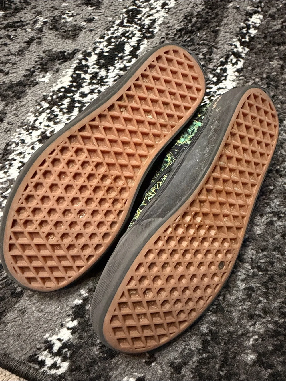 Vans Green and Yellow Graphic Slip-On Loafers